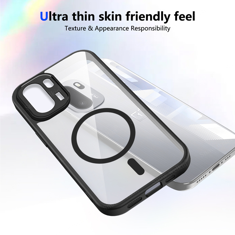 Clear Shockproof Bumper Case - Magnetic Transparent Silicone Case for OnePlus