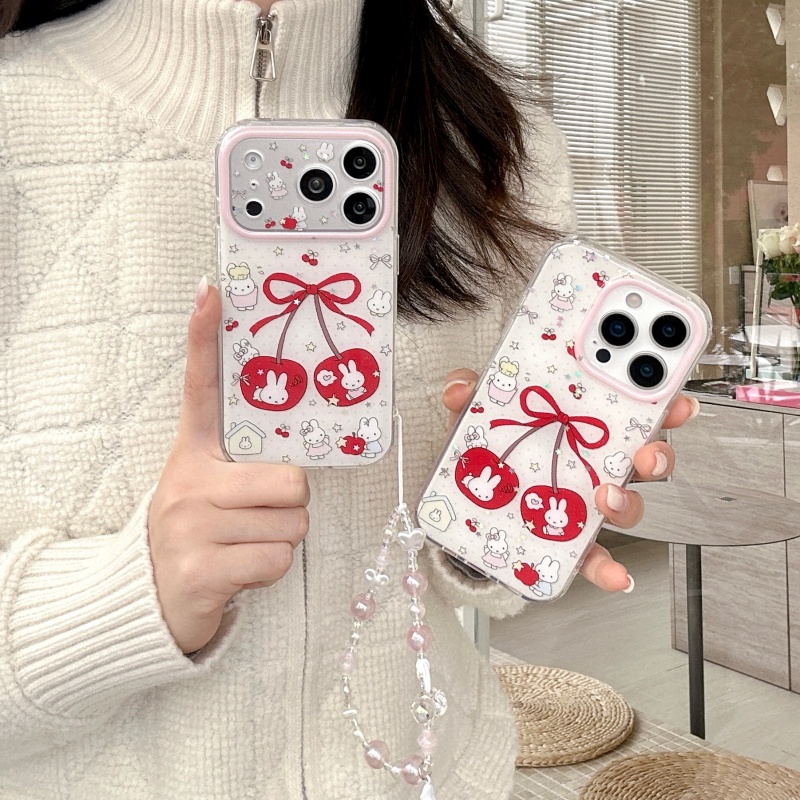 Cute cartoon sweet cherry Miff - Cute Cartoon Wrist Strap Silicone Case ulasan dan harga
