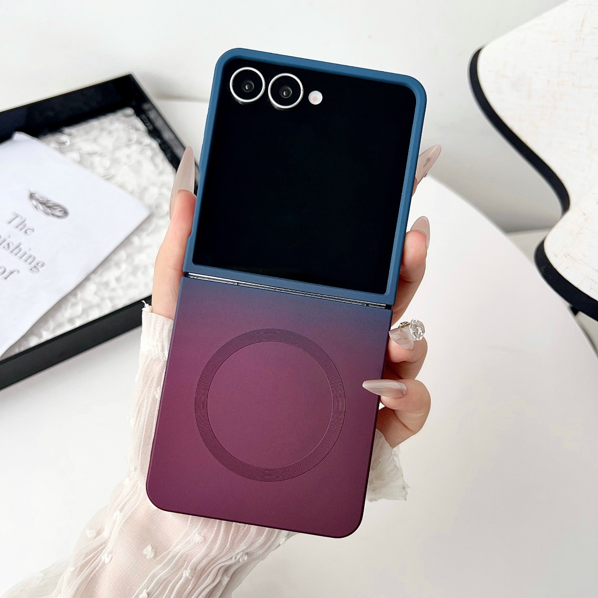Gradient Liquid Silicone Soft  - Liquid Silicone Magnetic Phone Case ulasan dan harga