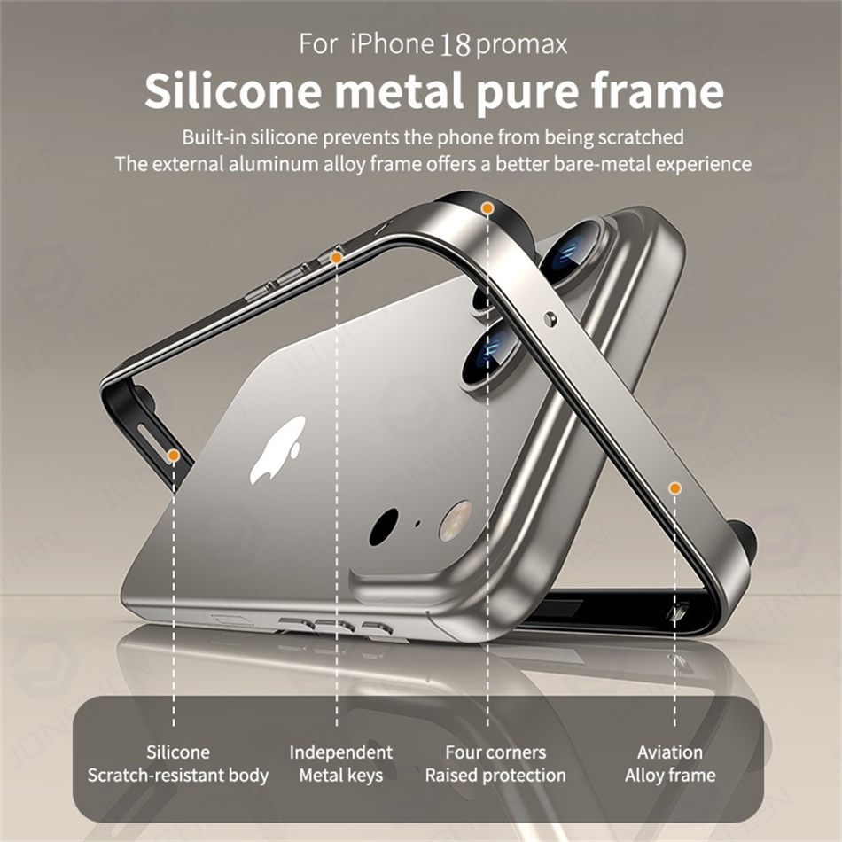 Light Hybrid Silicone Frame Al - Metal Bumper Aluminum Frame Case ulasan dan harga